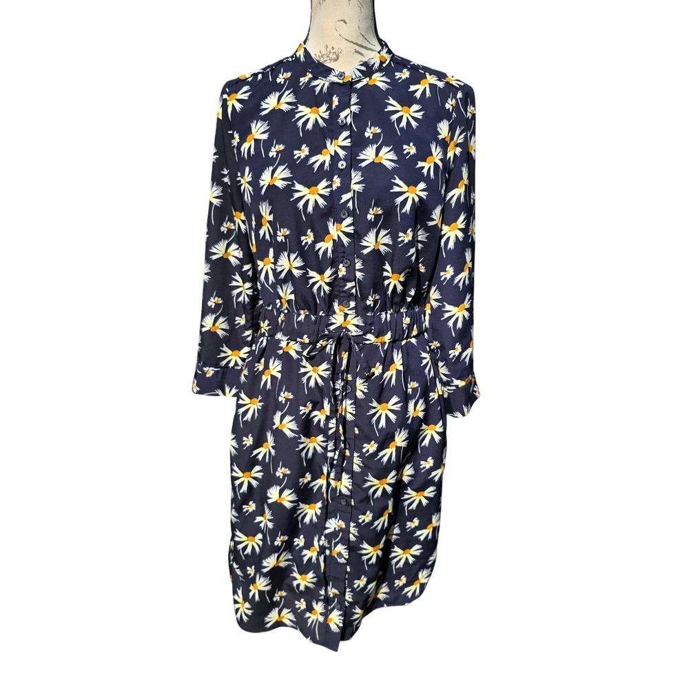 Banana Republic Floral Daisy Print Long Sleeve Midi Shirt Dress - Women's Small‎